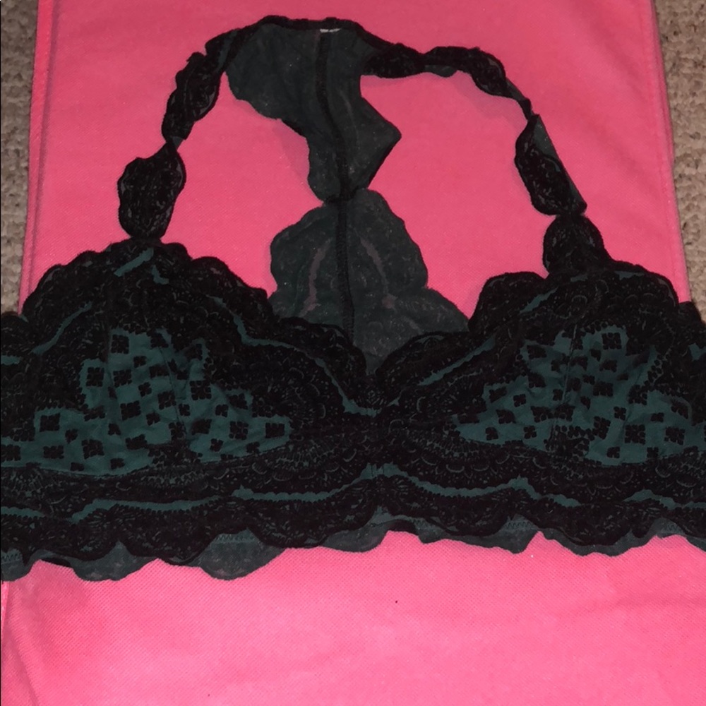 Free People Green & Black Bralette